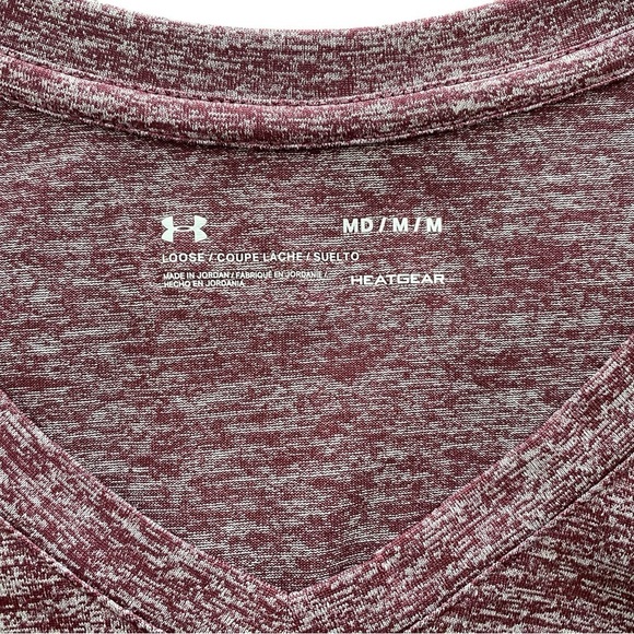 UNDER ARMOUR V-Neck Activewear HeatGear Short Sleeve Shirt Women M Medium - Picture 4 of 5